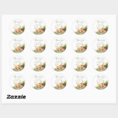 Sticker Rond Le Baby shower de l'Ours de la nature (Feuille)