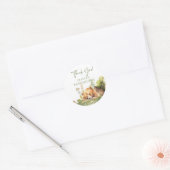 Sticker Rond Le Baby shower de l'Ours de la nature (Enveloppe)