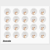 Sticker Rond Le Baby shower des animaux des bois (Feuille)