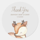 Sticker Rond Le Baby shower des animaux des bois (Devant)