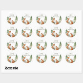 Sticker Rond Le Baby shower des animaux des bois (Feuille)