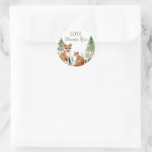 Sticker Rond Le Baby shower des animaux des bois (Sac)