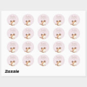 Sticker Rond Le Baby shower des animaux des bois (Feuille)