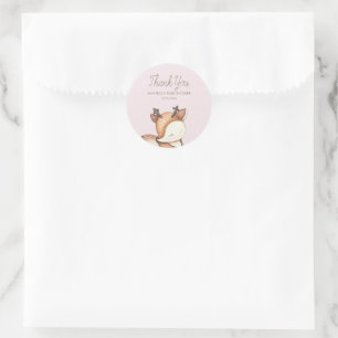 Sticker Rond Le Baby shower des animaux des bois