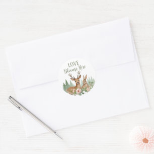 Sticker Rond Le Baby shower des animaux des bois