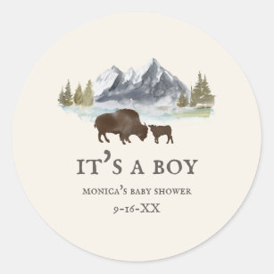 Sticker Rond Le Baby shower des monts Buffalo