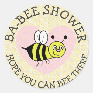Sticker Rond Le baby shower gaffent l'autocollant d'abeille