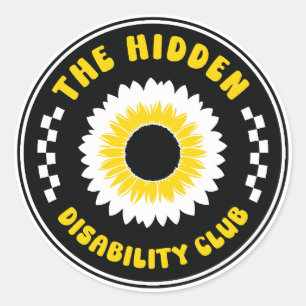 Sticker Rond le badge de tournesol du club pour personnes handi