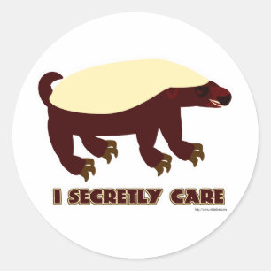 Sticker Rond Le Badger De Miel S'Occupe En Secret