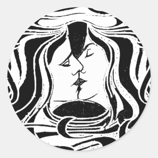Sticker Rond Le baiser (Devant)