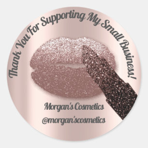 Sticker Rond Le baiser de maquillage de petite entreprise de