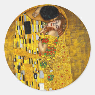 Sticker Rond Le baiser par Gustav Klimt