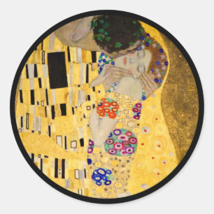 Sticker Rond Le baiser sur l'Arrière - plan texturé