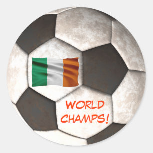 Sticker Rond Le ballon de football "monde de l'Irlande mâche"