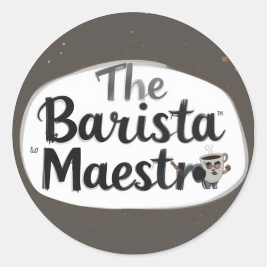 Sticker Rond Le Barista Maestro (Devant)