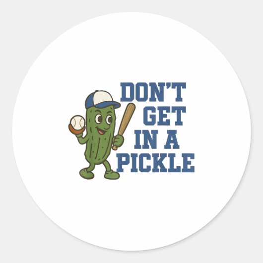 Sticker Rond Le Baseball Ne Se Trouve Pas Dans Le Picky Funny B (Devant)