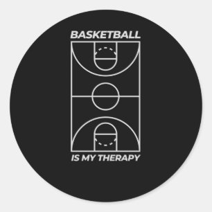 Sticker Rond Le basket-ball est ma thérapie