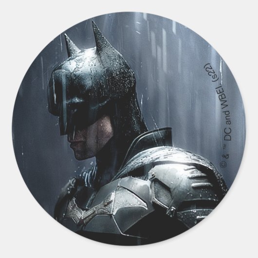 Sticker Rond Le Batman sous la pluie (Devant)