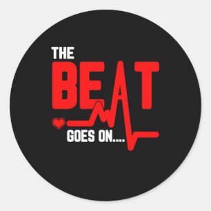 Sticker Rond Le Beat Commence Sur La Chirurgie Cardiaque Surviv