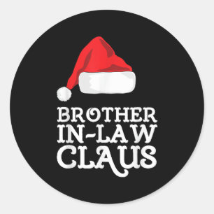 Sticker Rond Le beau-frère Claus Christmas Santas Pajama Famil