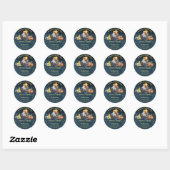 Sticker Rond Le bébé baby shower d'Halloween brasse la faveur (Feuille)