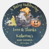 Sticker Rond Le bébé baby shower d'Halloween brasse la faveur (Devant)