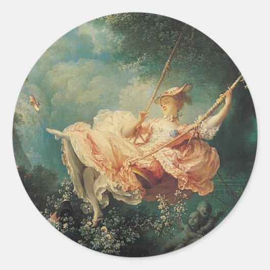 Sticker Rond LE bleu vert SWING jaune (Devant)