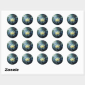 Sticker Rond LE bleu vert SWING jaune (Feuille)
