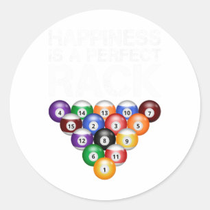 Sticker Rond Le Bonheur Est Un Rack Parfait Billard En Rack