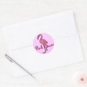 Sticker Rond Le BT Flamant rose rose Sickers de puissance (Enveloppe)