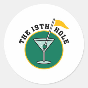 Sticker Rond Le cadeau 19th Hole Funny Golf Dadism