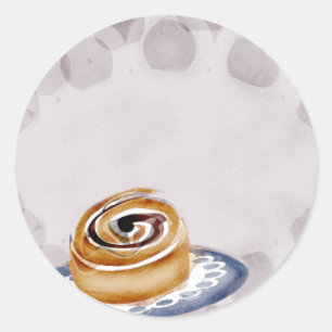 Sticker Rond le cadeau de cuisson de boulanger de petit pain de