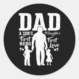Sticker Rond Le cadeau de Fête des pères de papa fier de jumeau