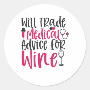 Sticker Rond Le Cadeau Infirmière Échangera Des Conseils Médica