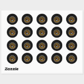 Sticker Rond Le Café D'Art Fait Le Monde (Feuille)
