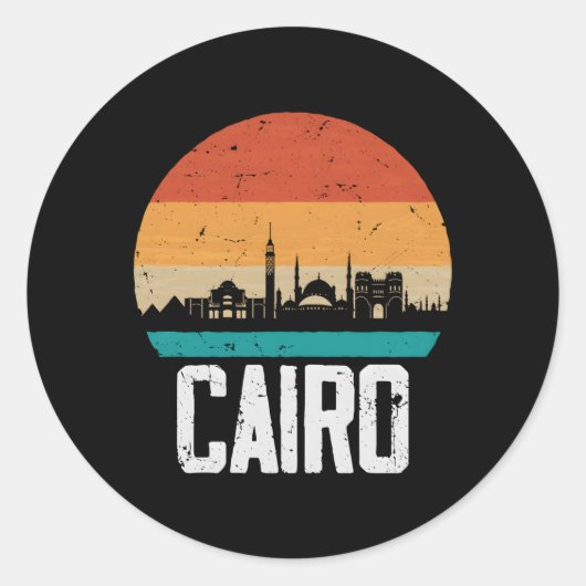 Sticker Rond Le Caire Egypte Skyline Le Caire (Devant)