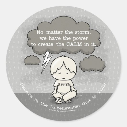 Sticker Rond Le calme dans la tempête (Devant)