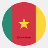 Sticker Rond Le Cameroun et le Cameroun drapeau patriotes, vaca (Devant)