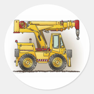 Sticker Rond Le camion de grue badine l'autocollant