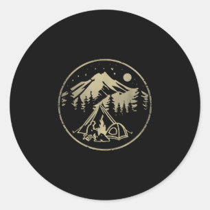Sticker Rond Le camping est ma thérapie