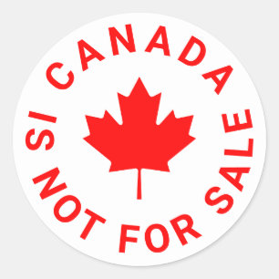 Sticker Rond Le Canada n'est pas en vente texte personnalisé fe