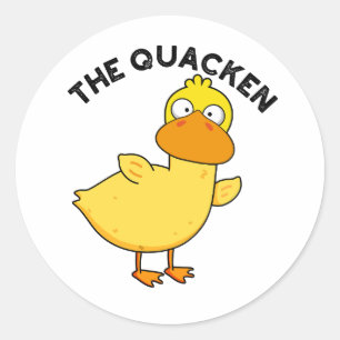 Sticker Rond Le Canard Drôle de Quacken Pun