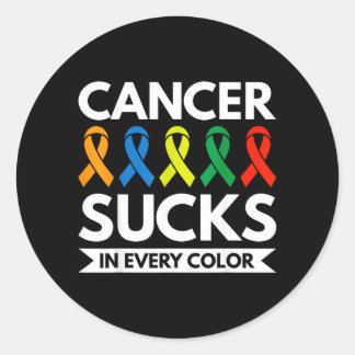 Sticker Rond Le cancer craint dans toutes les couleurs