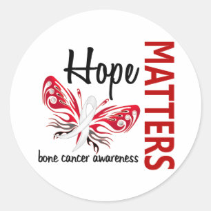 Sticker Rond Le cancer de l'os papillon Hope Matters