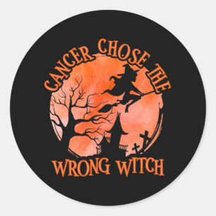 Sticker Rond Le Cancer D'Halloween A Choisi La Mauvaise Sorcièr