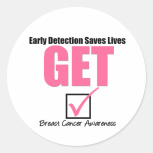 Sticker Rond Le cancer du sein obtiennent v4 vérifié
