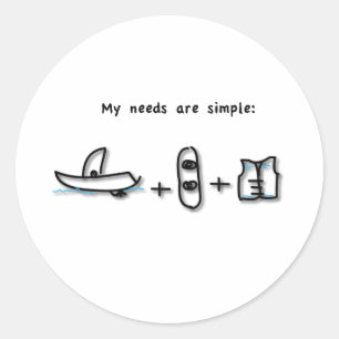 Sticker Rond Le canotage est tout que j'ai besoin