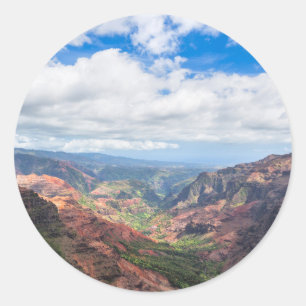 Sticker Rond Le canyon de Waimea