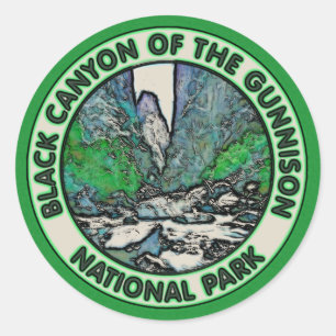 Sticker Rond Le canyon noir du parc national Gunnison