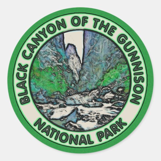 Sticker Rond Le canyon noir du parc national Gunnison (Devant)